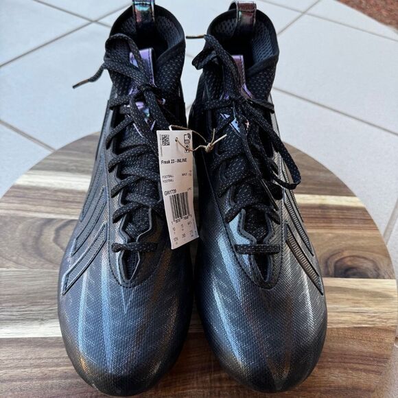 Size 10.5 - Adidas Men's Adizero Freak 23 GW1739 Black Football Cleats - Picture 3 of 9